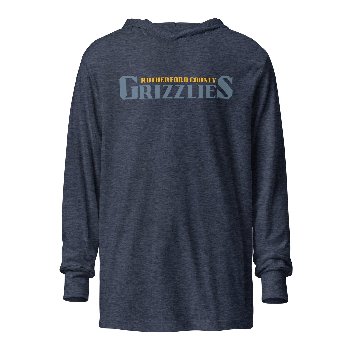 Performance | Hooded Long Sleeve T Shirt | Rutherford County Grizzlies Football | Alt Script Logo