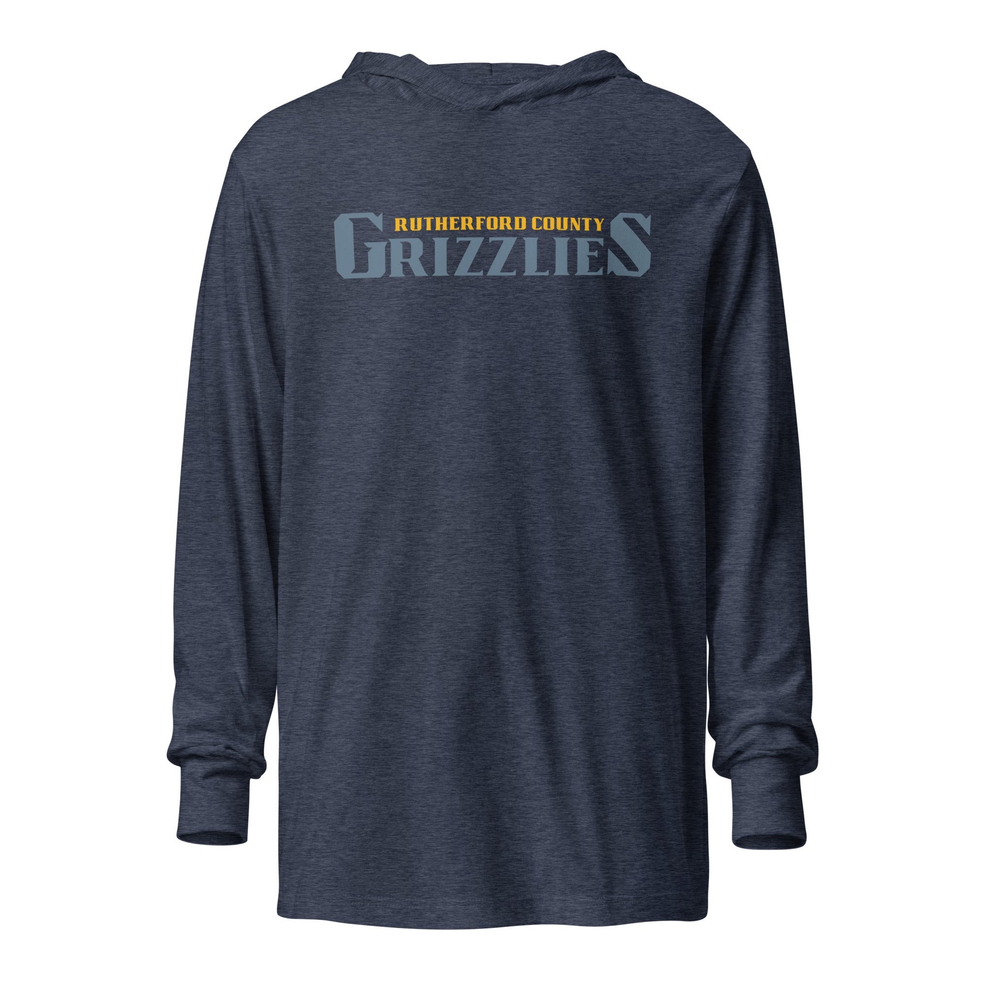 Performance | Hooded Long Sleeve T Shirt | Rutherford County Grizzlies Football | Alt Script Logo