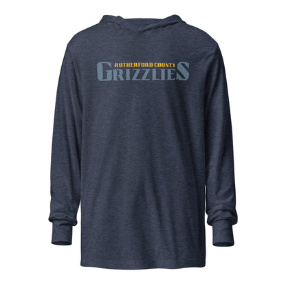 Performance | Hooded Long Sleeve T Shirt | Rutherford County Grizzlies Football | Alt Script Logo