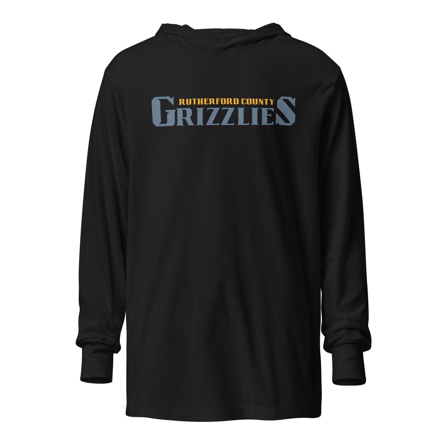 Performance | Hooded Long Sleeve T Shirt | Rutherford County Grizzlies Football | Alt Script Logo