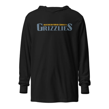 Performance | Hooded Long Sleeve T Shirt | Rutherford County Grizzlies Football | Alt Script Logo