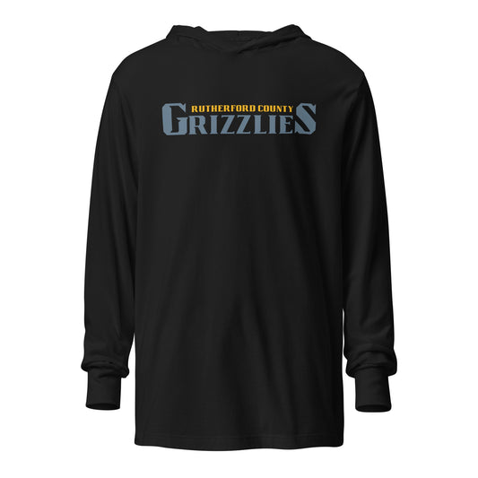 Performance | Hooded Long Sleeve T Shirt | Rutherford County Grizzlies Football | Alt Script Logo