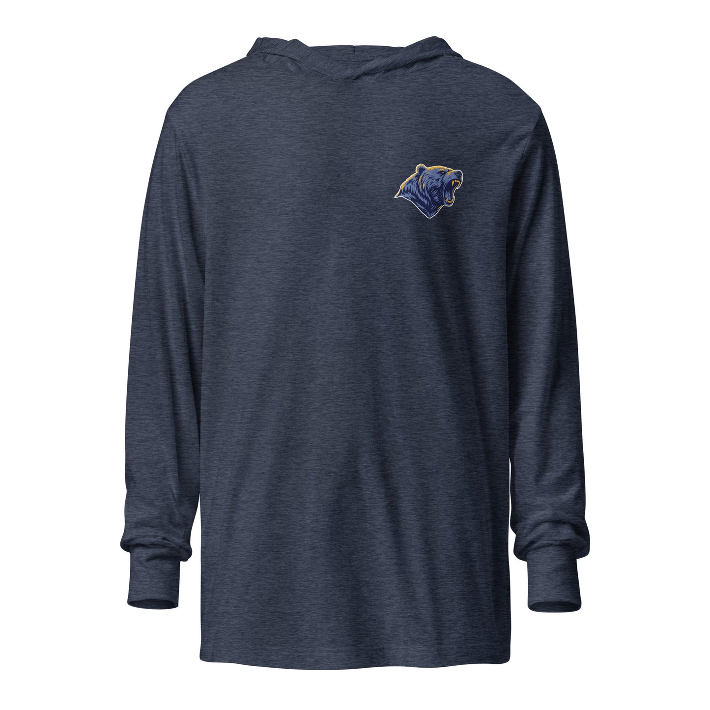 Performance | Hooded Long Sleeve T Shirt | Rutherford County Grizzlies Football | Mascot Logo