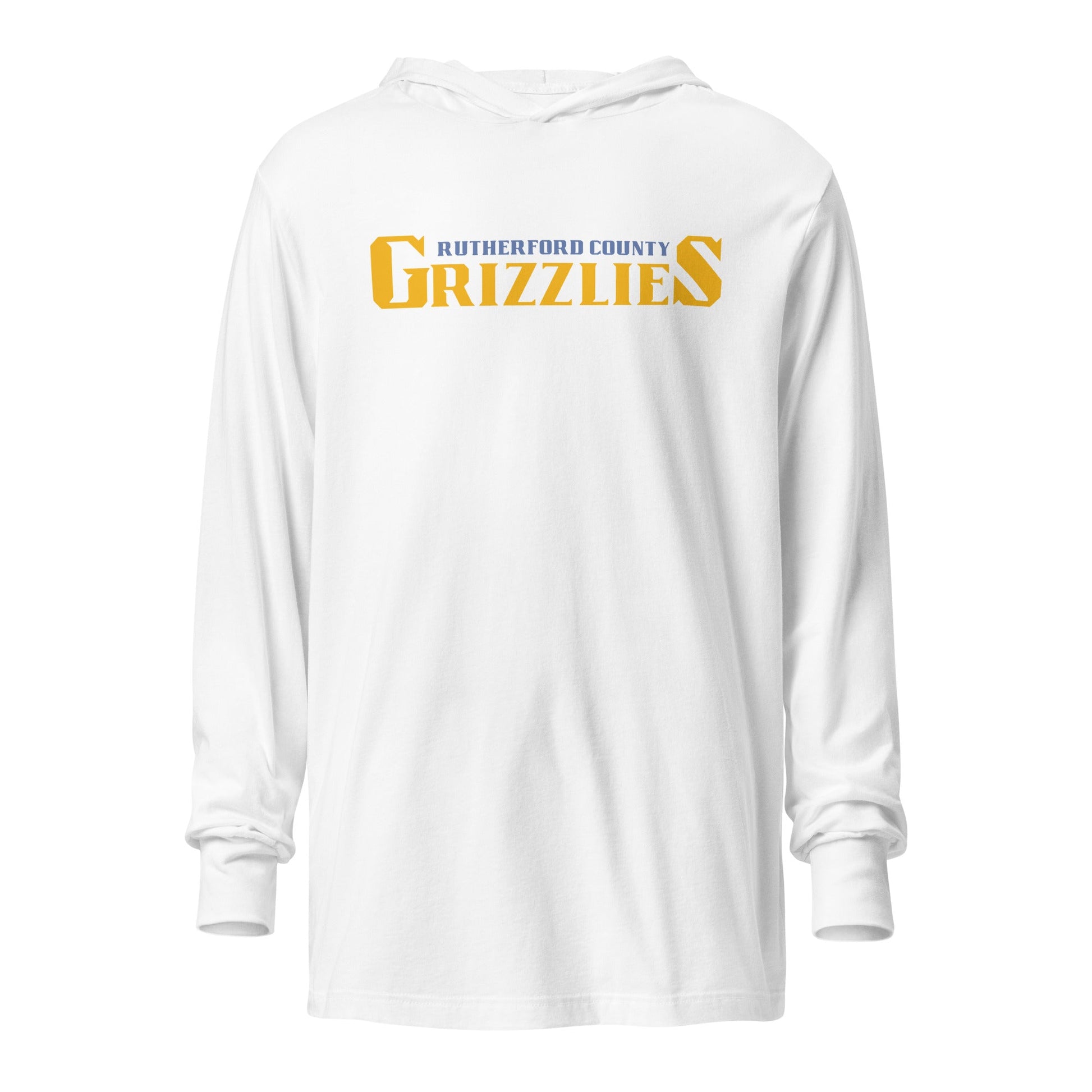 Performance | Hooded Long Sleeve T Shirt | Rutherford County Grizzlies Football | Script Logo