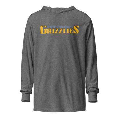 Performance | Hooded Long Sleeve T Shirt | Rutherford County Grizzlies Football | Script Logo