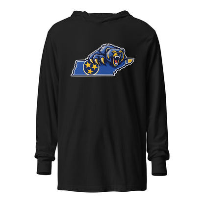 Performance | Hooded Long Sleeve T Shirt | Rutherford County Grizzlies Football | Tennessee Logo