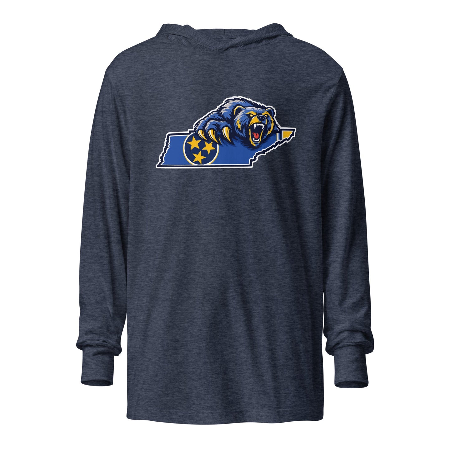 Performance | Hooded Long Sleeve T Shirt | Rutherford County Grizzlies Football | Tennessee Logo