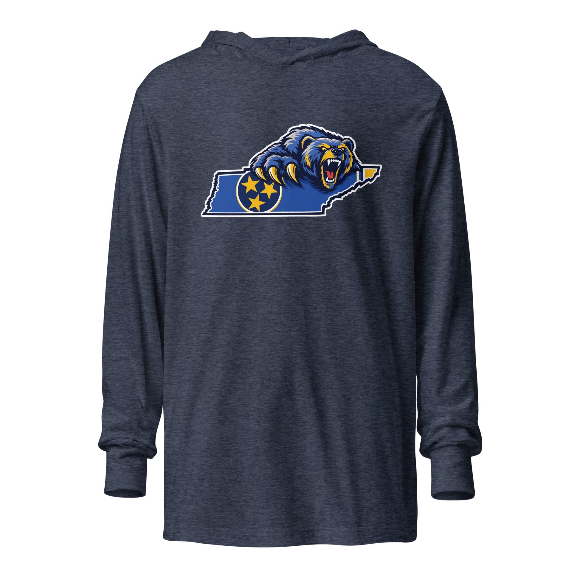 Performance | Hooded Long Sleeve T Shirt | Rutherford County Grizzlies Football | Tennessee Logo