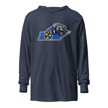 Performance | Hooded Long Sleeve T Shirt | Rutherford County Grizzlies Football | Tennessee Logo