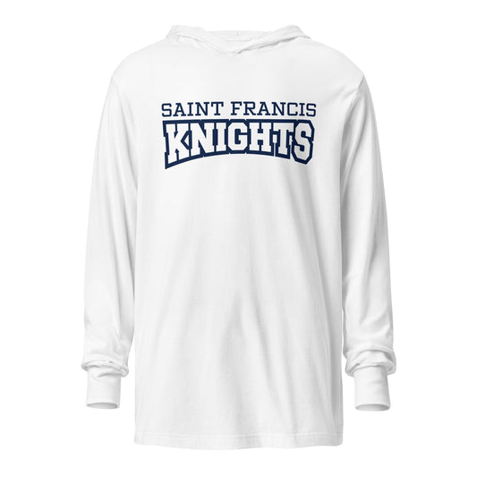 Performance | Hooded Long Sleeve T Shirt | Saint Francis School | Modern Script Logo