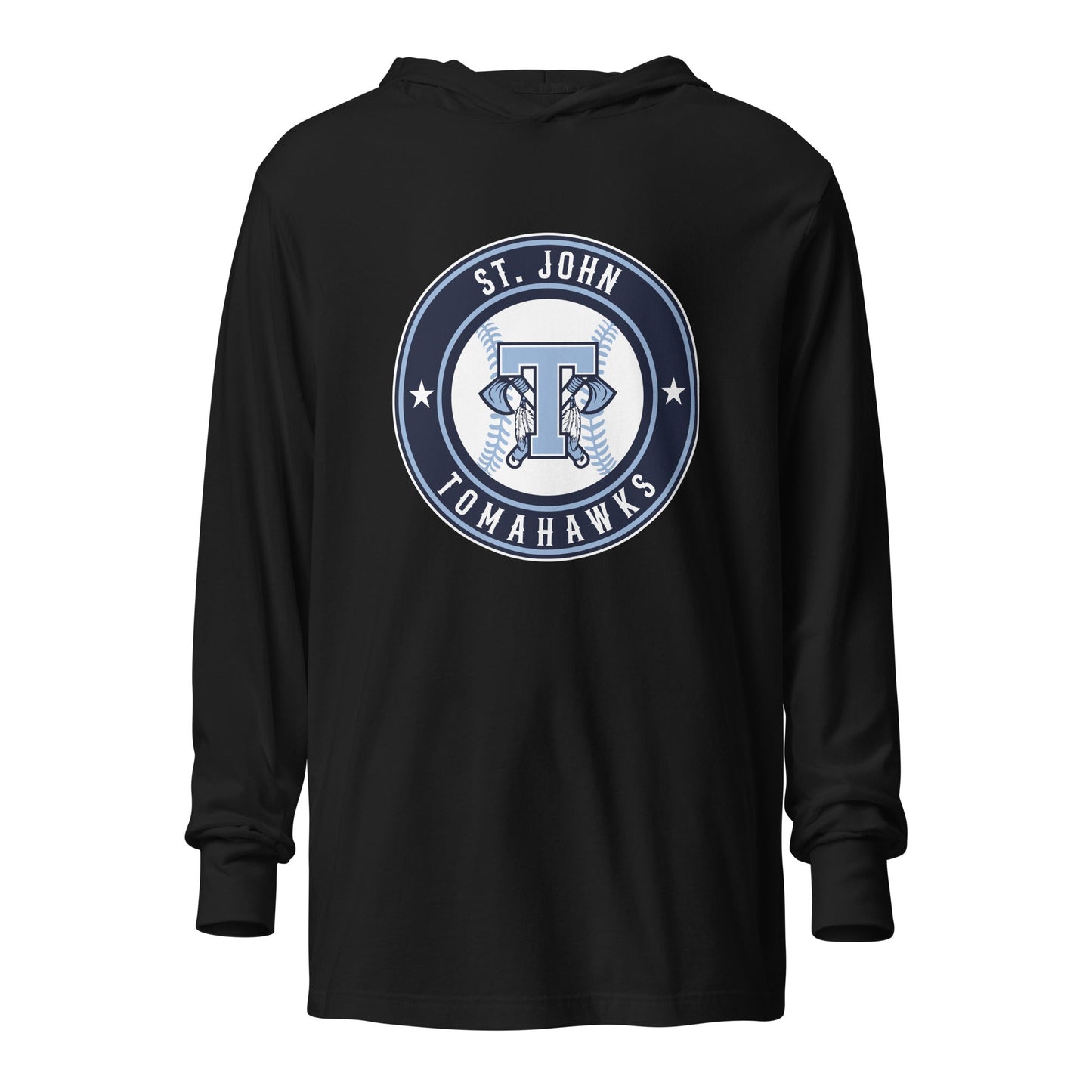Performance | Hooded Long Sleeve T Shirt | Saint John Tomahawks | Badge Logo