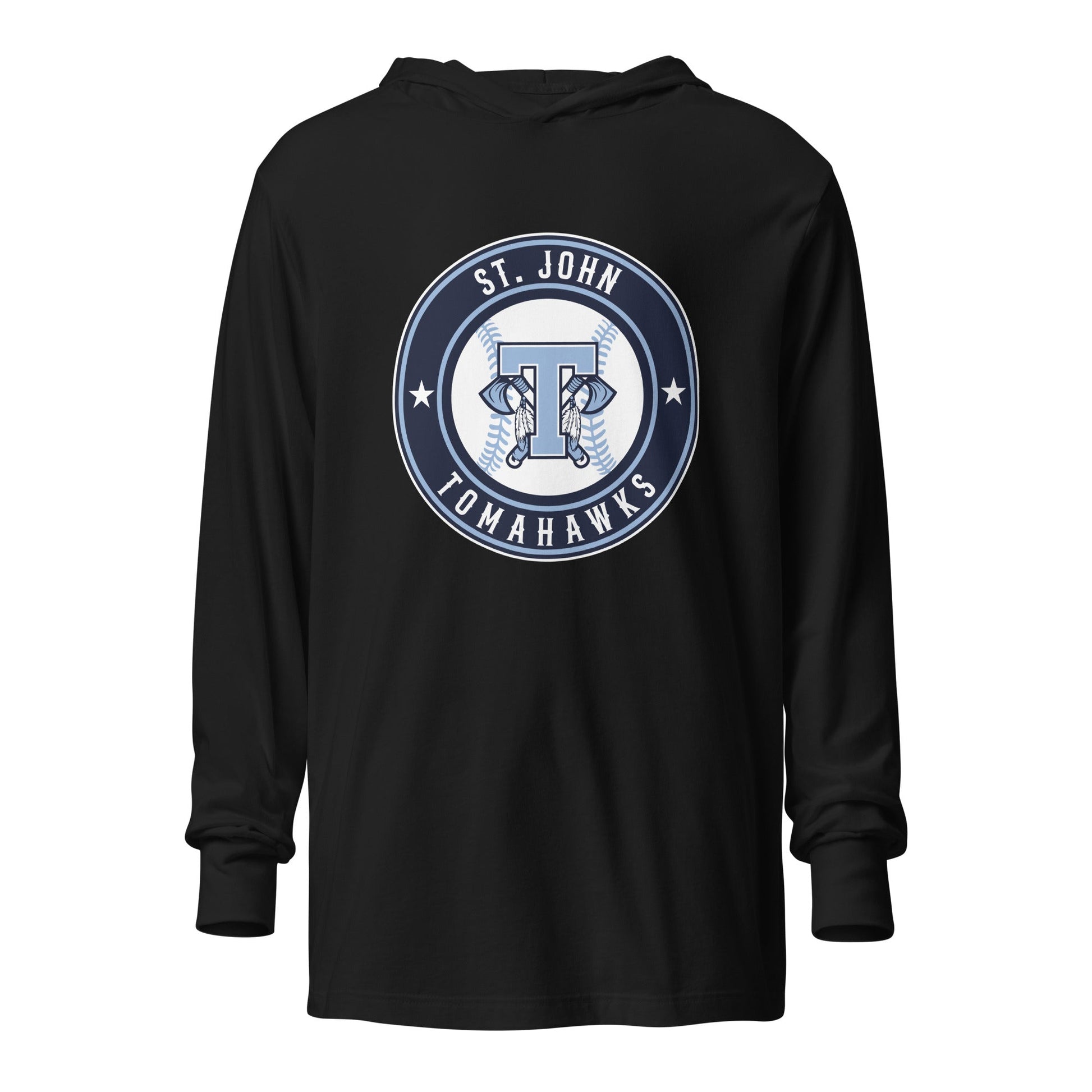 Performance | Hooded Long Sleeve T Shirt | Saint John Tomahawks | Badge Logo
