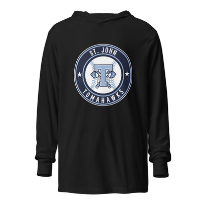 Performance | Hooded Long Sleeve T Shirt | Saint John Tomahawks | Badge Logo