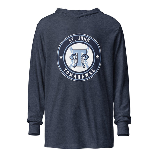 Performance | Hooded Long Sleeve T Shirt | Saint John Tomahawks | Badge Logo