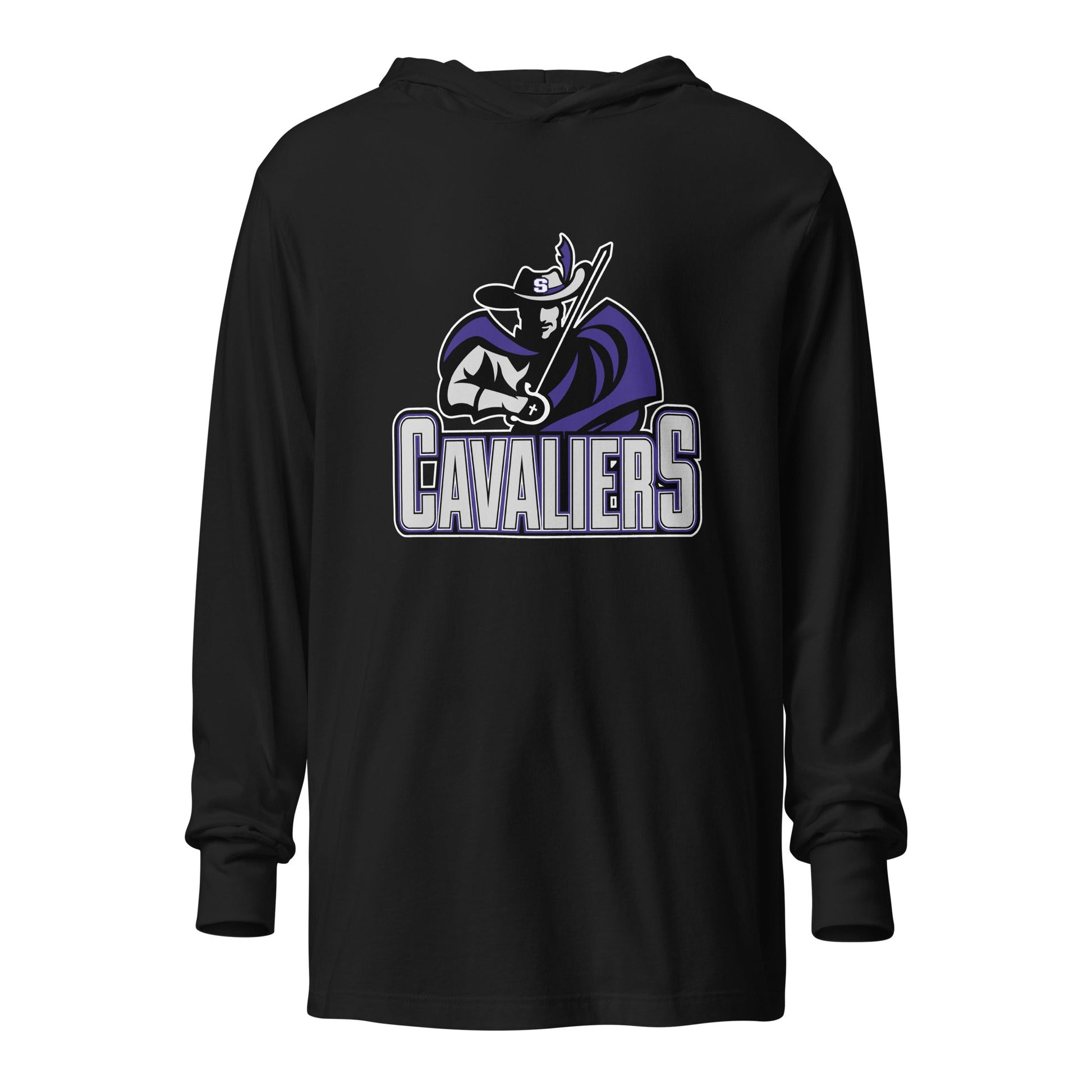 Performance | Hooded Long Sleeve T Shirt | Saint Thomas More | Cavalier Vanguard Logo