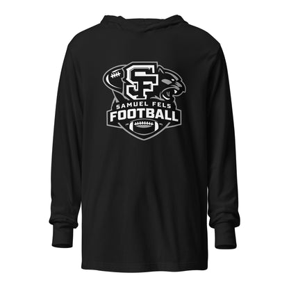 Performance | Hooded Long Sleeve T Shirt | Samuel Fels Football | Crest Logo