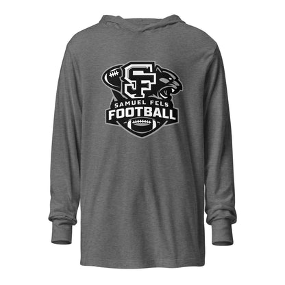 Performance | Hooded Long Sleeve T Shirt | Samuel Fels Football | Crest Logo