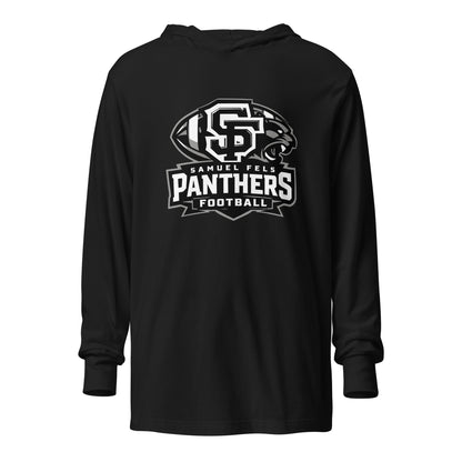 Performance | Hooded Long Sleeve T Shirt | Samuel Fels Football | Emblem Logo