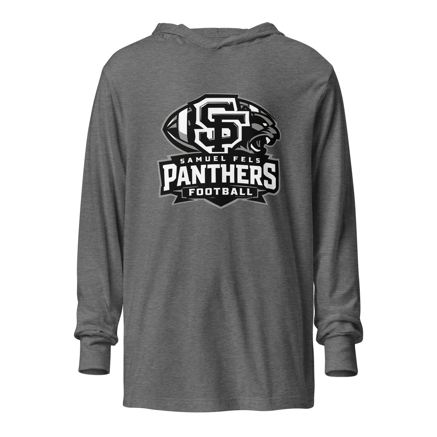 Performance | Hooded Long Sleeve T Shirt | Samuel Fels Football | Emblem Logo
