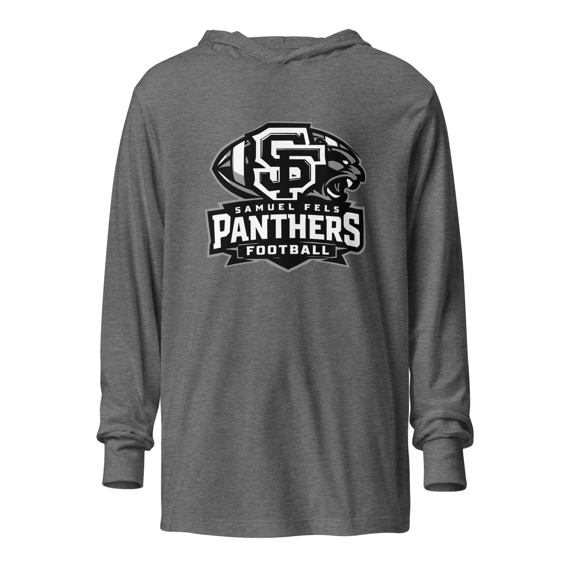 Performance | Hooded Long Sleeve T Shirt | Samuel Fels Football | Emblem Logo