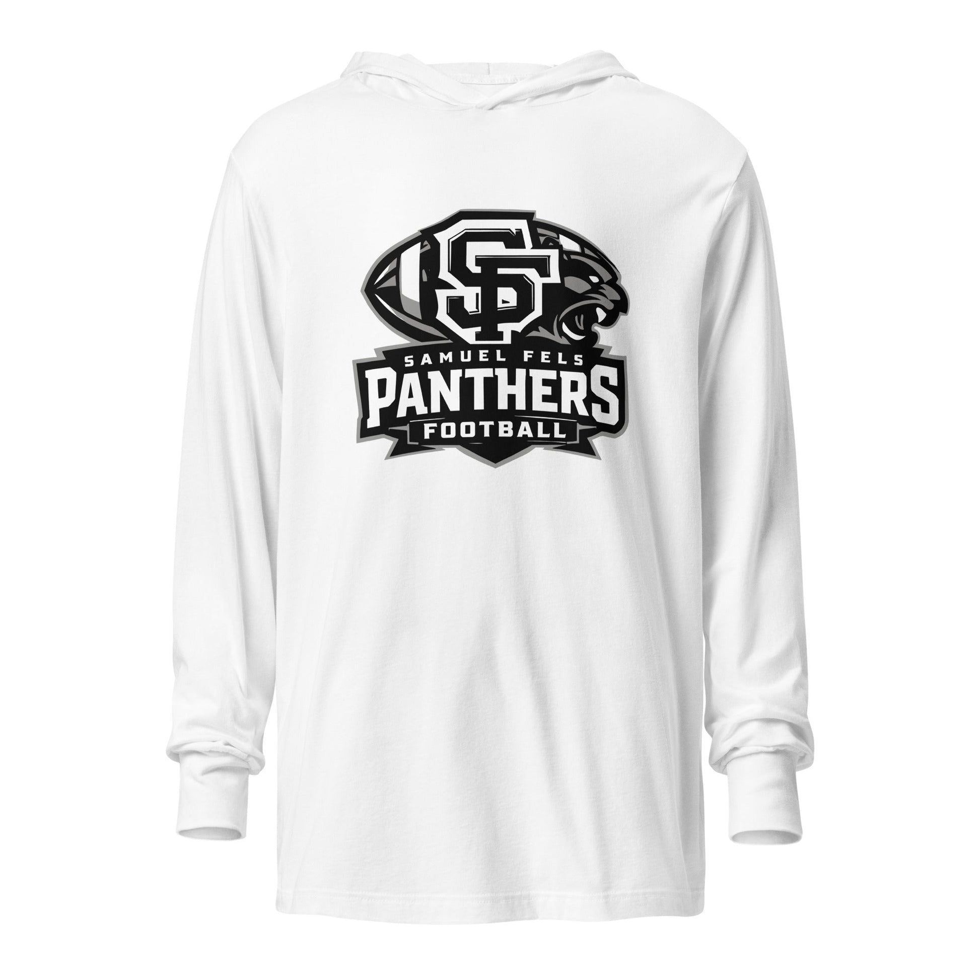 Performance | Hooded Long Sleeve T Shirt | Samuel Fels Football | Emblem Logo