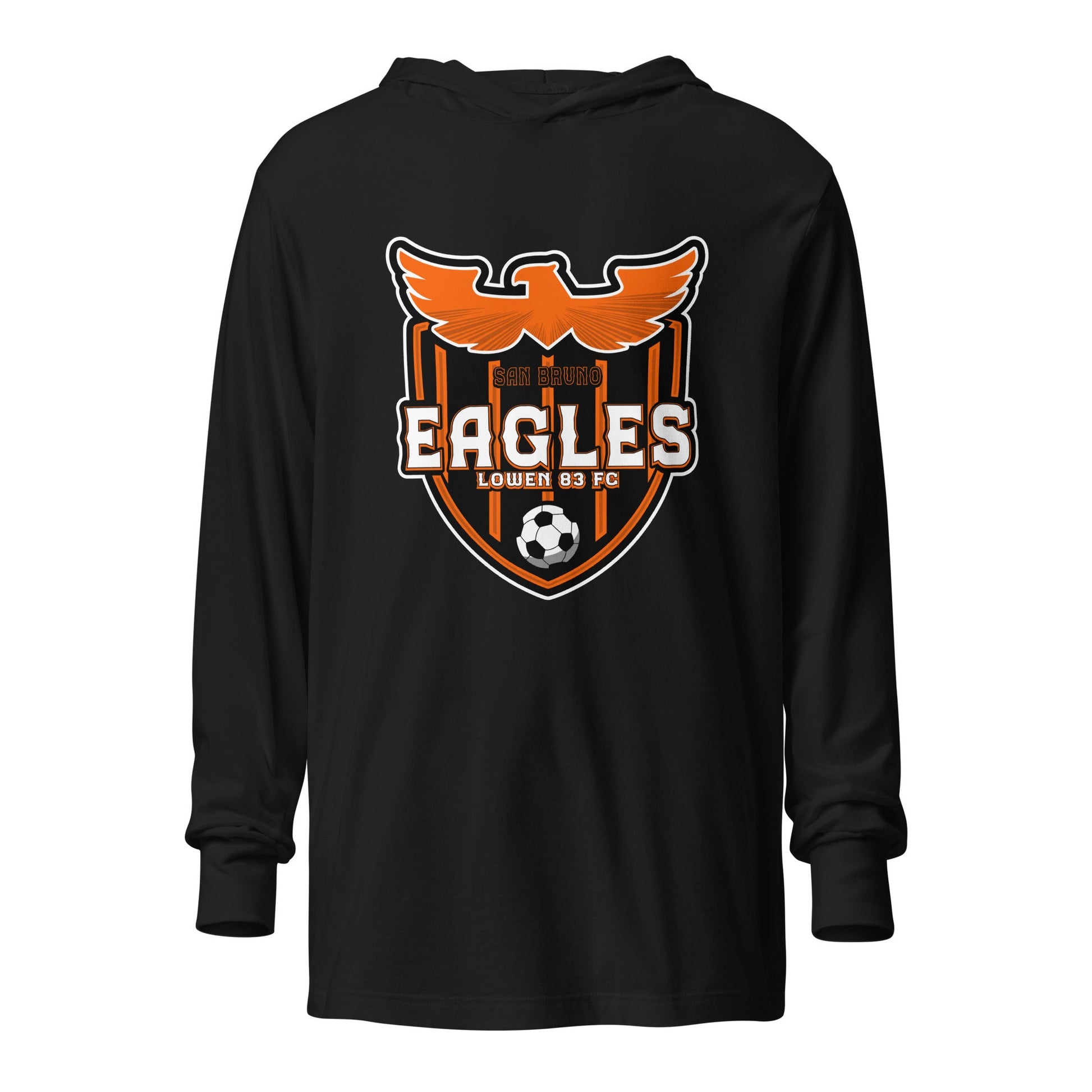 Performance | Hooded Long Sleeve T Shirt | San Bruno Eagles | Shield Logo