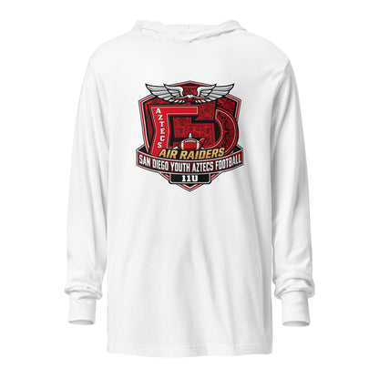 Performance | Hooded Long Sleeve T Shirt | San Diego Youth Aztecs Football 11u Air Raiders | Shield Logo