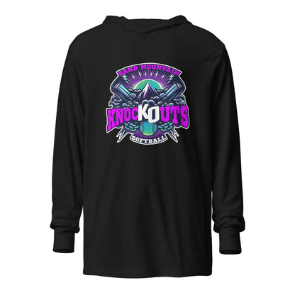 Performance | Hooded Long Sleeve T Shirt | Sand Mountain Knockouts | Ball & Bat Logo
