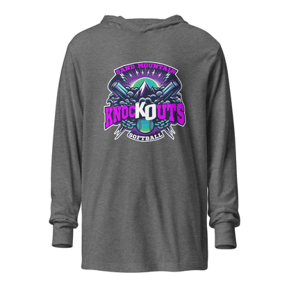 Performance | Hooded Long Sleeve T Shirt | Sand Mountain Knockouts | Ball & Bat Logo