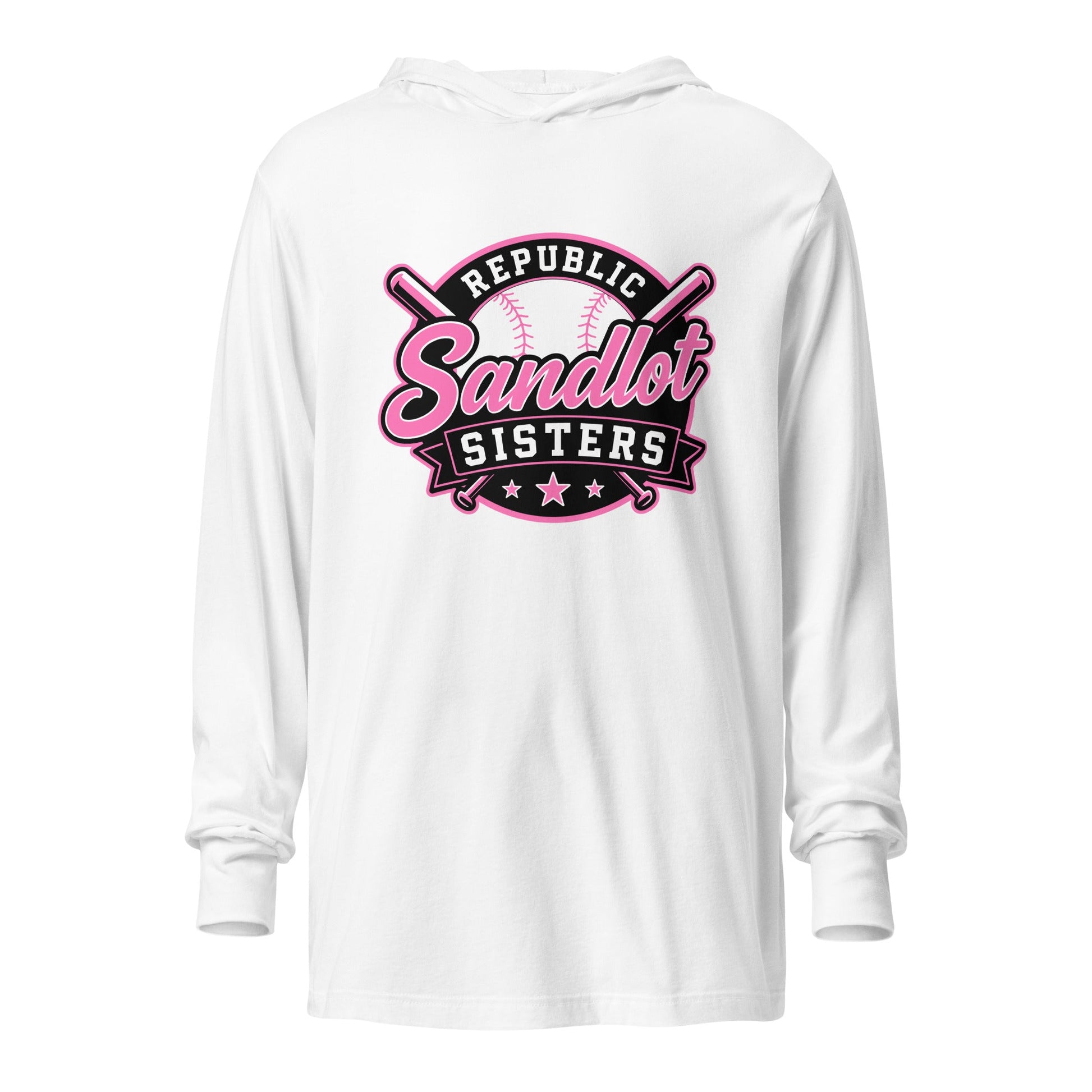 Performance | Hooded Long Sleeve T Shirt | Sandlot Sisters | Badge Logo