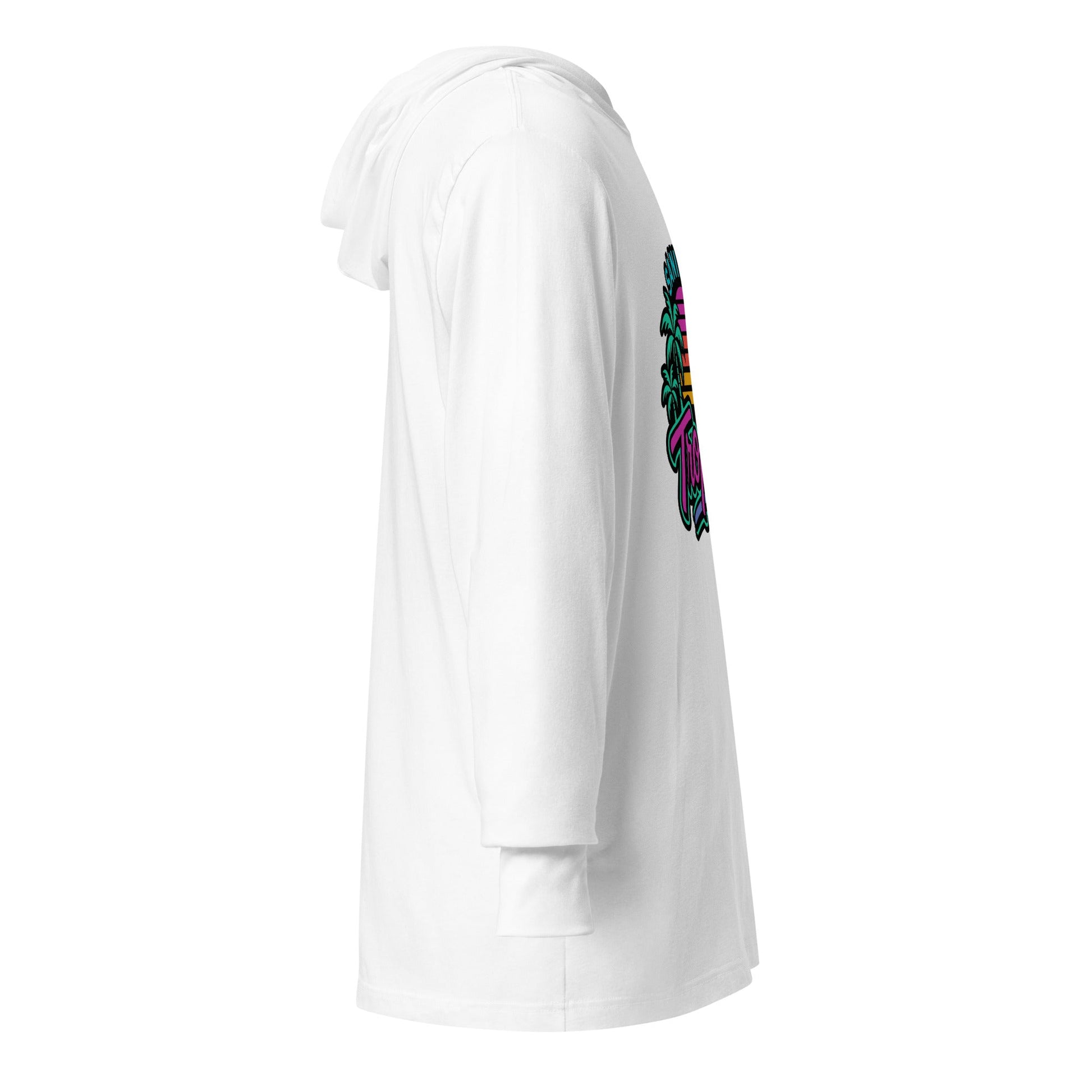 Performance | Hooded Long Sleeve T Shirt | Sanibel Tropics | Coastal Clash Logo