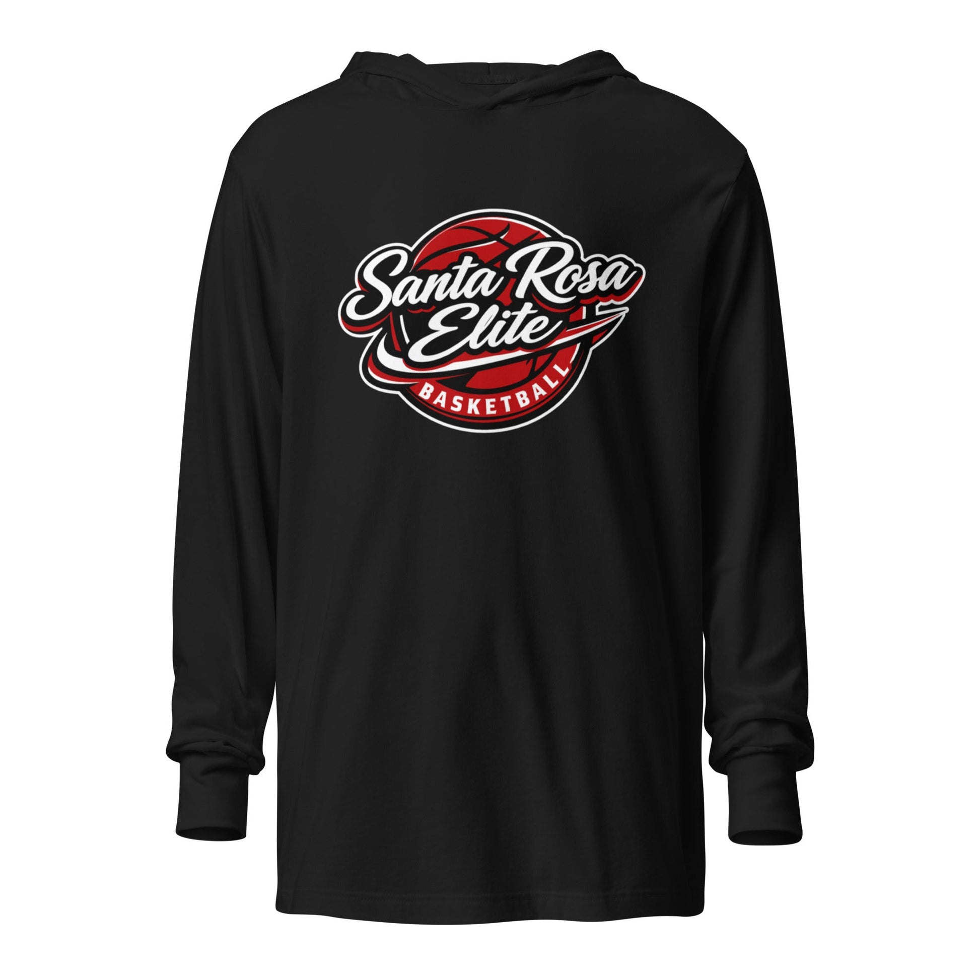 Performance | Hooded Long Sleeve T Shirt | Santa Rosa Elite | Crimson Crest Logo