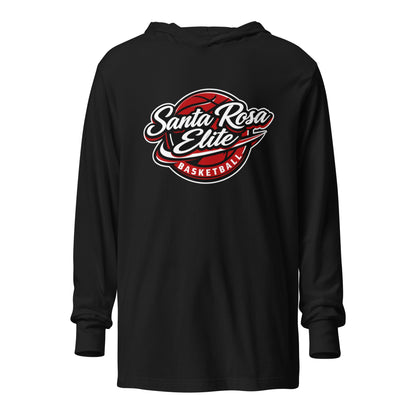 Performance | Hooded Long Sleeve T Shirt | Santa Rosa Elite | Crimson Crest Logo