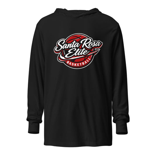 Performance | Hooded Long Sleeve T Shirt | Santa Rosa Elite | Crimson Crest Logo