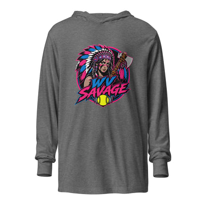 Performance | Hooded Long Sleeve T Shirt | Savage | Crest Logo