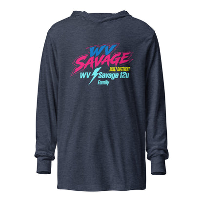 Performance | Hooded Long Sleeve T Shirt | Savage | Modern Text Logo