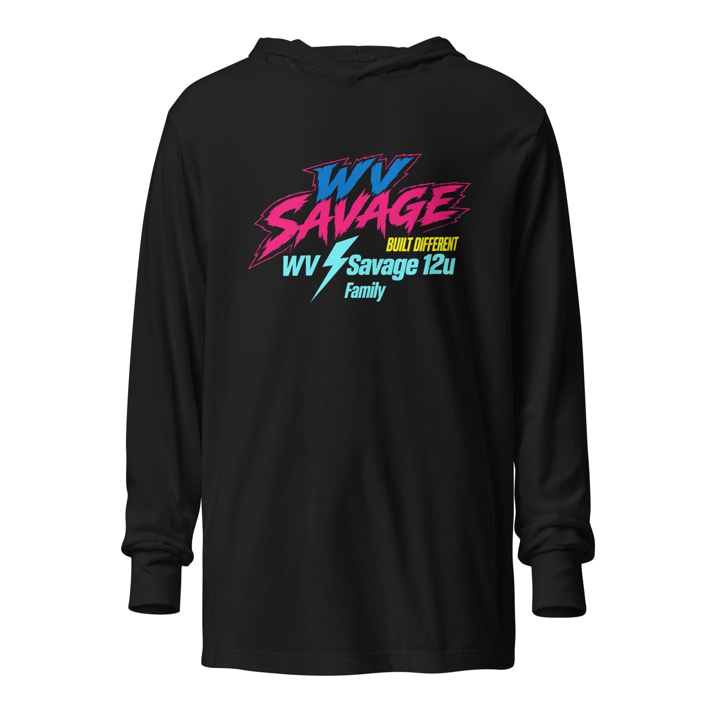 Performance | Hooded Long Sleeve T Shirt | Savage | Modern Text Logo