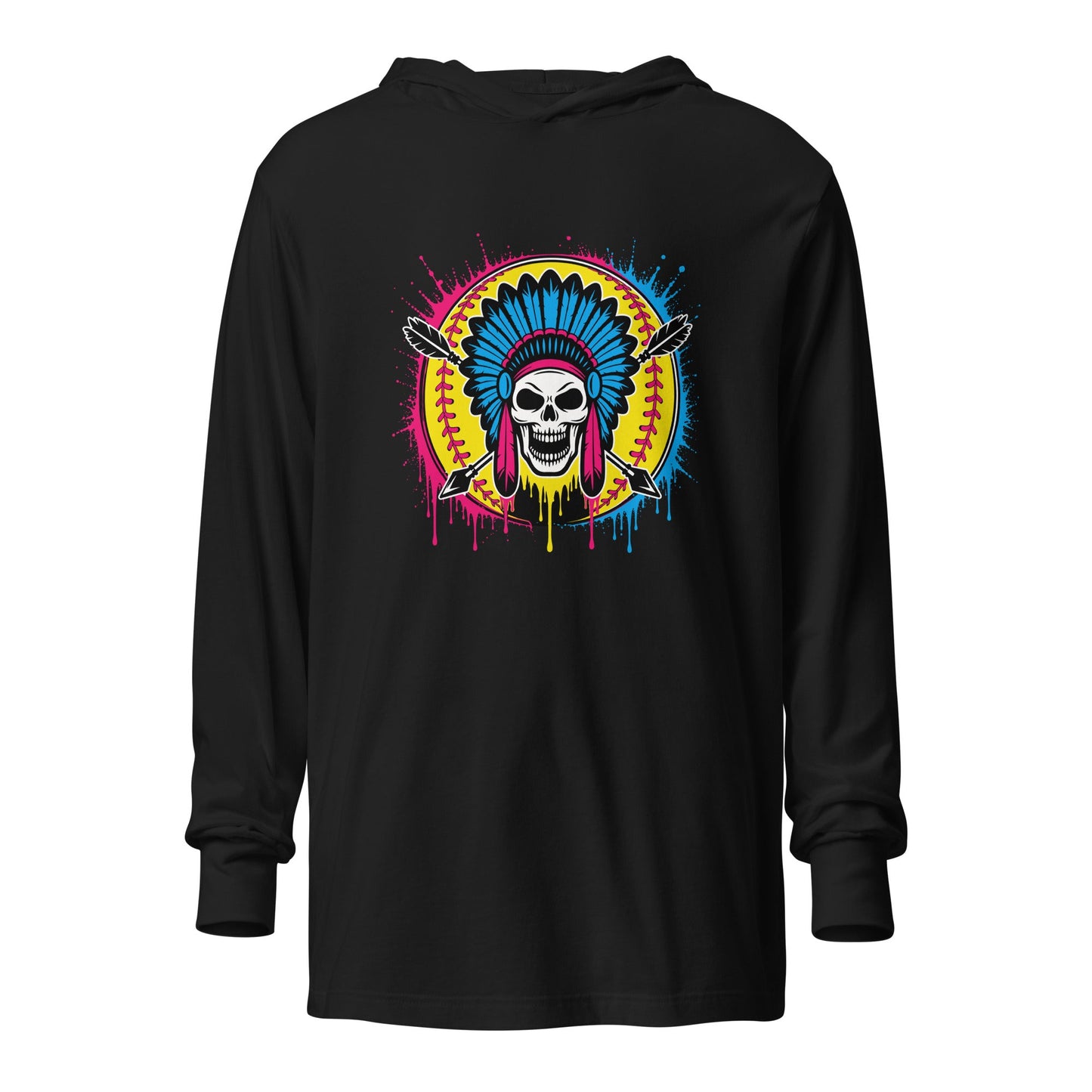 Performance | Hooded Long Sleeve T Shirt | Savage Softball | Emblem Logo