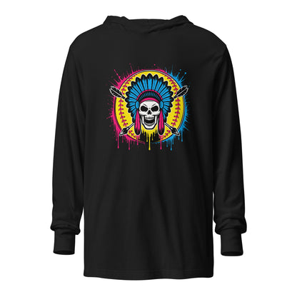 Performance | Hooded Long Sleeve T Shirt | Savage Softball | Emblem Logo