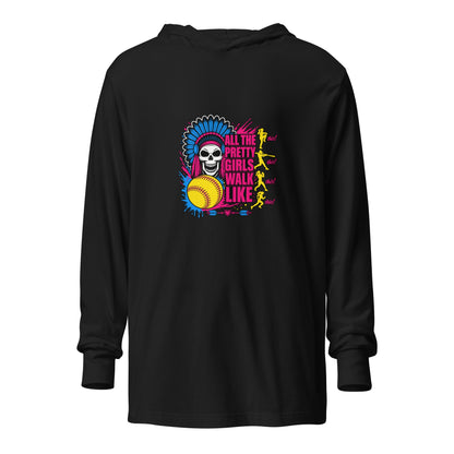 Performance | Hooded Long Sleeve T Shirt | Savage Softball | Varsity Vanguard Logo