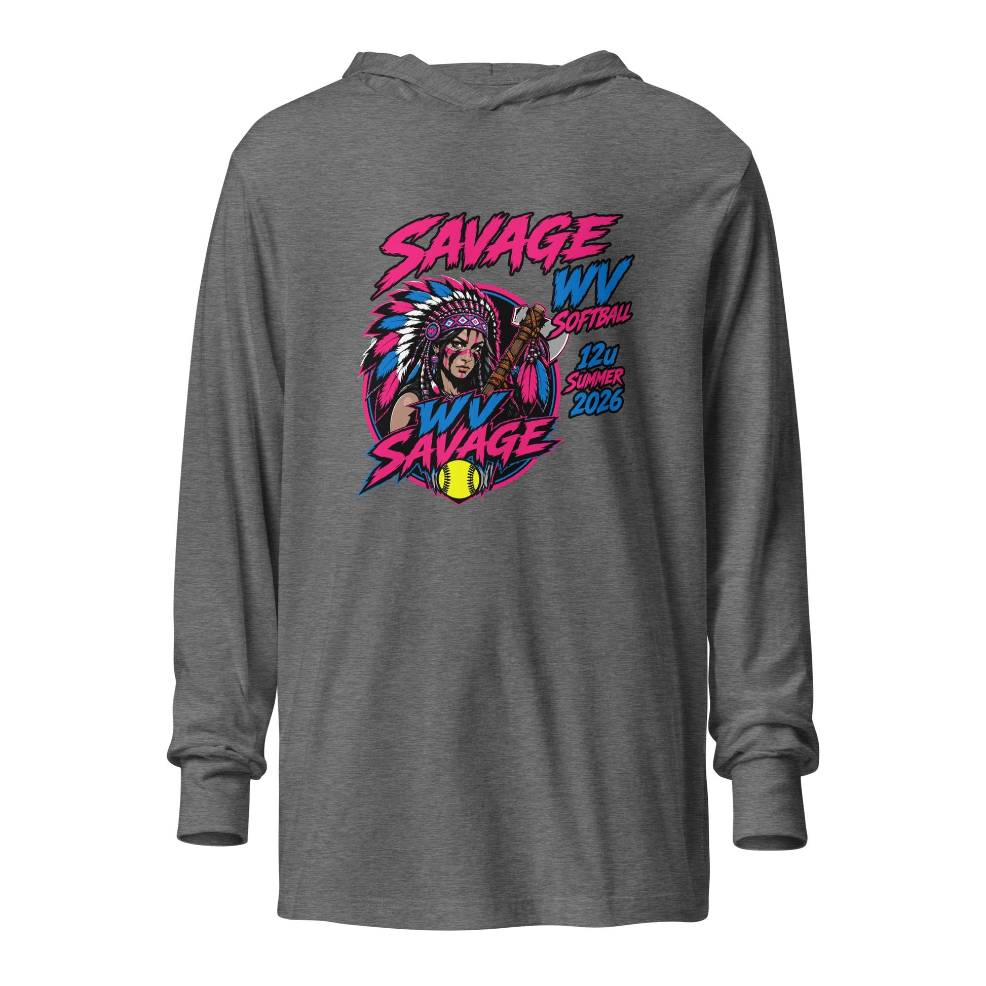 Performance | Hooded Long Sleeve T Shirt | Savage | Vanguard Logo