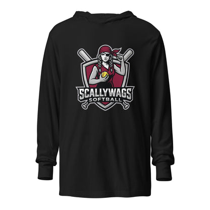 Performance | Hooded Long Sleeve T Shirt | Scallywags Softball | Crest Logo