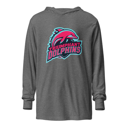 Performance | Hooded Long Sleeve T Shirt | SE Triumphant Dolphins | Dolphins Alternate Logo