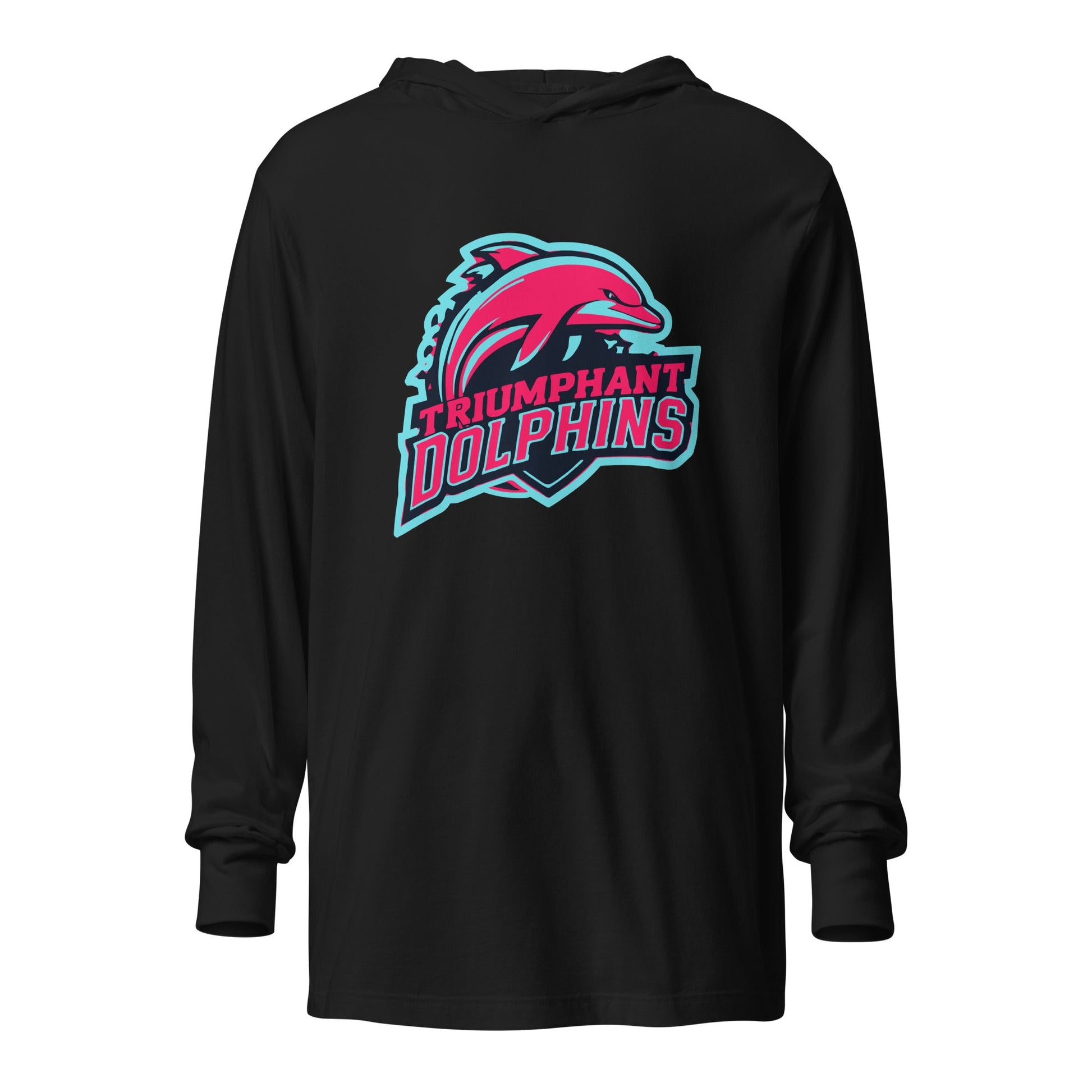 Performance | Hooded Long Sleeve T Shirt | SE Triumphant Dolphins | Dolphins Alternate Logo