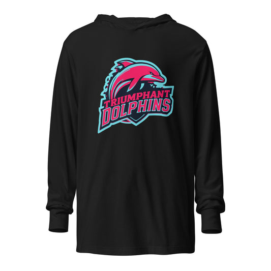 Performance | Hooded Long Sleeve T Shirt | SE Triumphant Dolphins | Dolphins Alternate Logo
