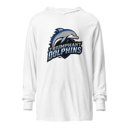 Performance | Hooded Long Sleeve T Shirt | SE Triumphant Dolphins | Dolphins Mascot Logo