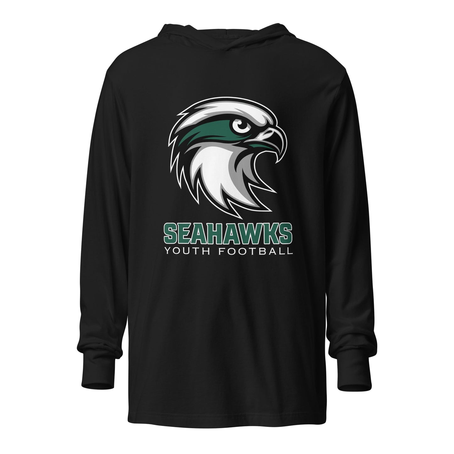 Performance | Hooded Long Sleeve T Shirt | Seahawks Youth Football | SYF Pocket Logo