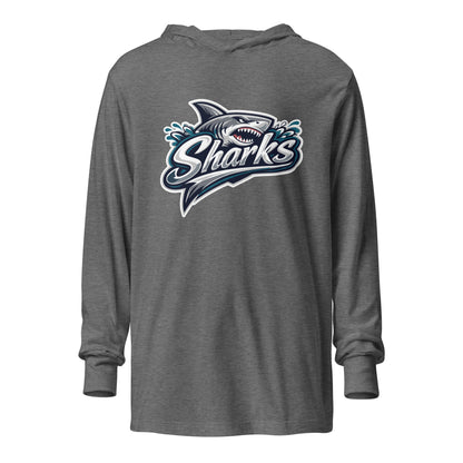 Performance | Hooded Long Sleeve T Shirt | Sharks | Sharks Logo