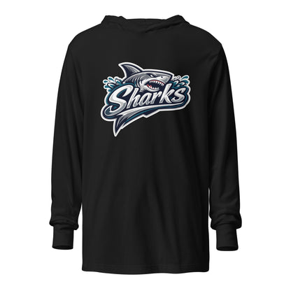 Performance | Hooded Long Sleeve T Shirt | Sharks | Sharks Logo