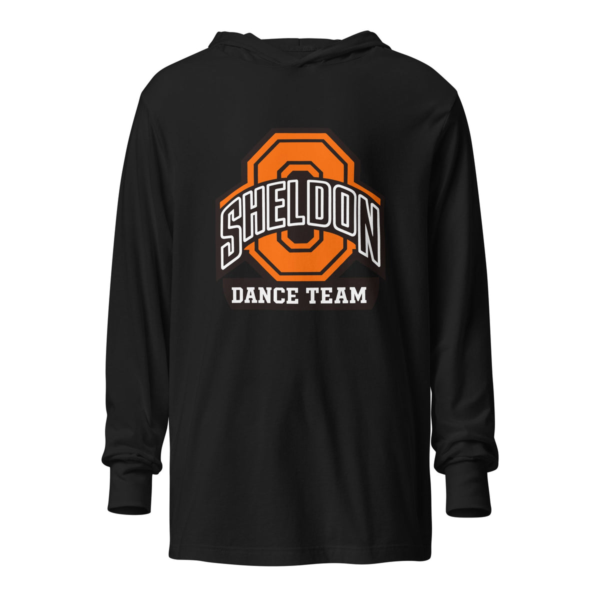 Performance | Hooded Long Sleeve T Shirt | Sheldon Dance Team | Emblem Logo